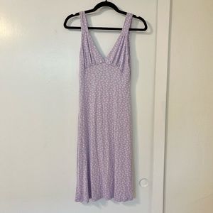 Purple Floral Midi Dress